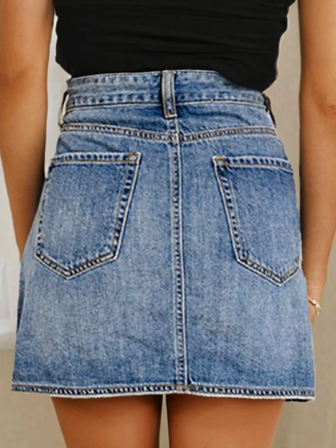 Wrap Me Up Denim Mini Skirt - Image 6