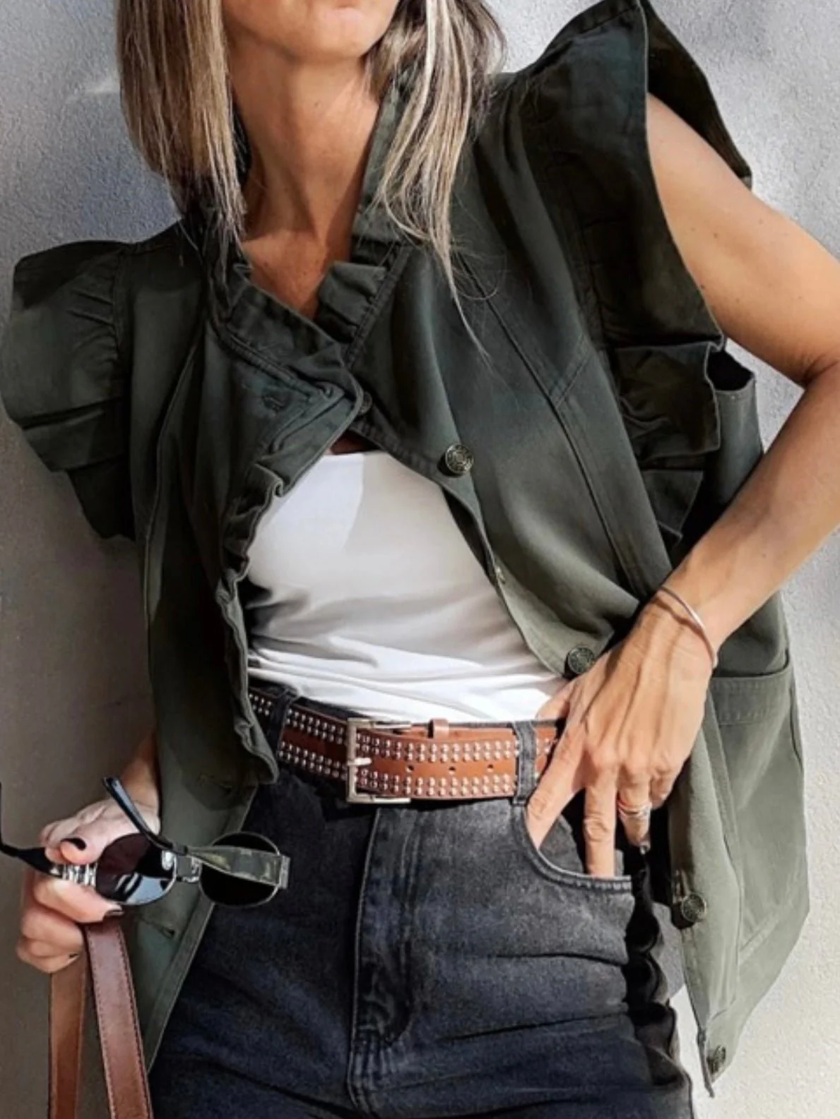 Safari Ruffle Utility Vest - Image 7