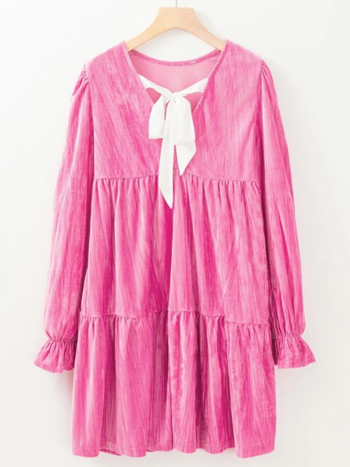 Rosette Velvet Bow Dress - Image 6